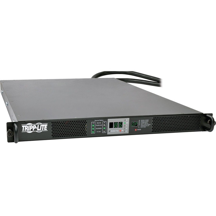 Tripp Lite by Eaton 8.6kW 3-Phase Monitored Automatic Transfer Switch, 2 208V L15-30P Inputs, 1U (0U PDU Accessory Sold Separate)