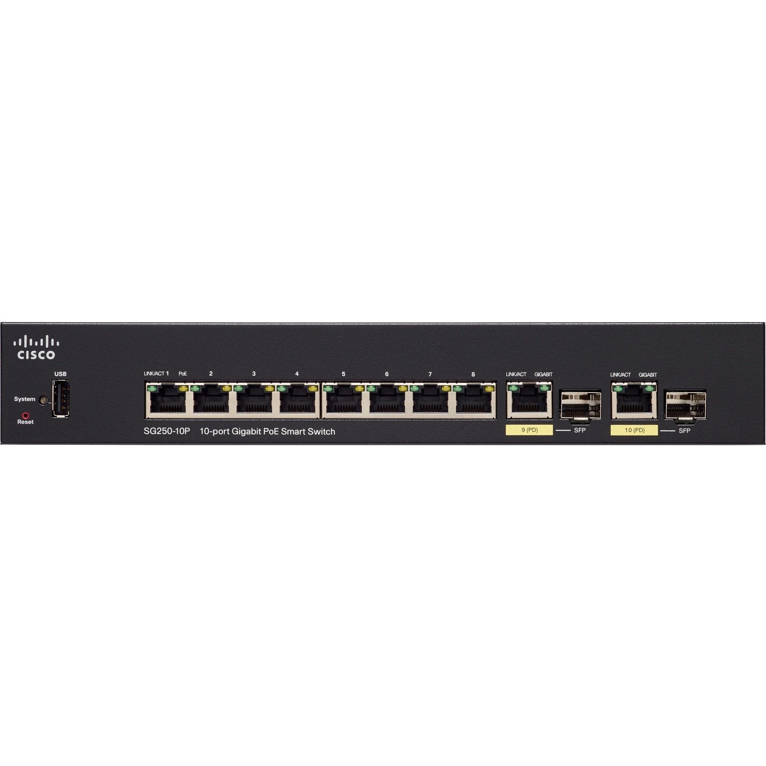 Cisco SG250-10P 10-Port Gigabit PoE Smart Switch