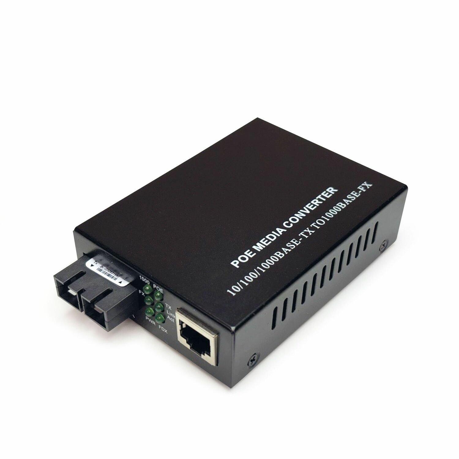 Black Box Gigabit Ethernet (1000-Mbps) PoE+ Media Converter - 10/100/1000-Mbps Copper to 1000-Mbps Fiber