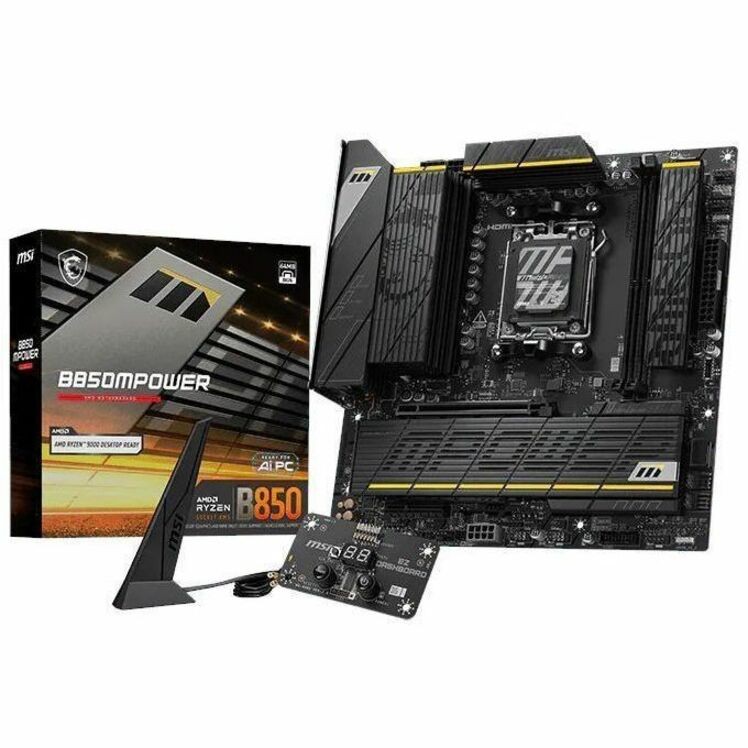 MSI B850MPOWER Gaming Desktop Motherboard - AMD B850 Chipset - Socket AM5 - Micro ATX
