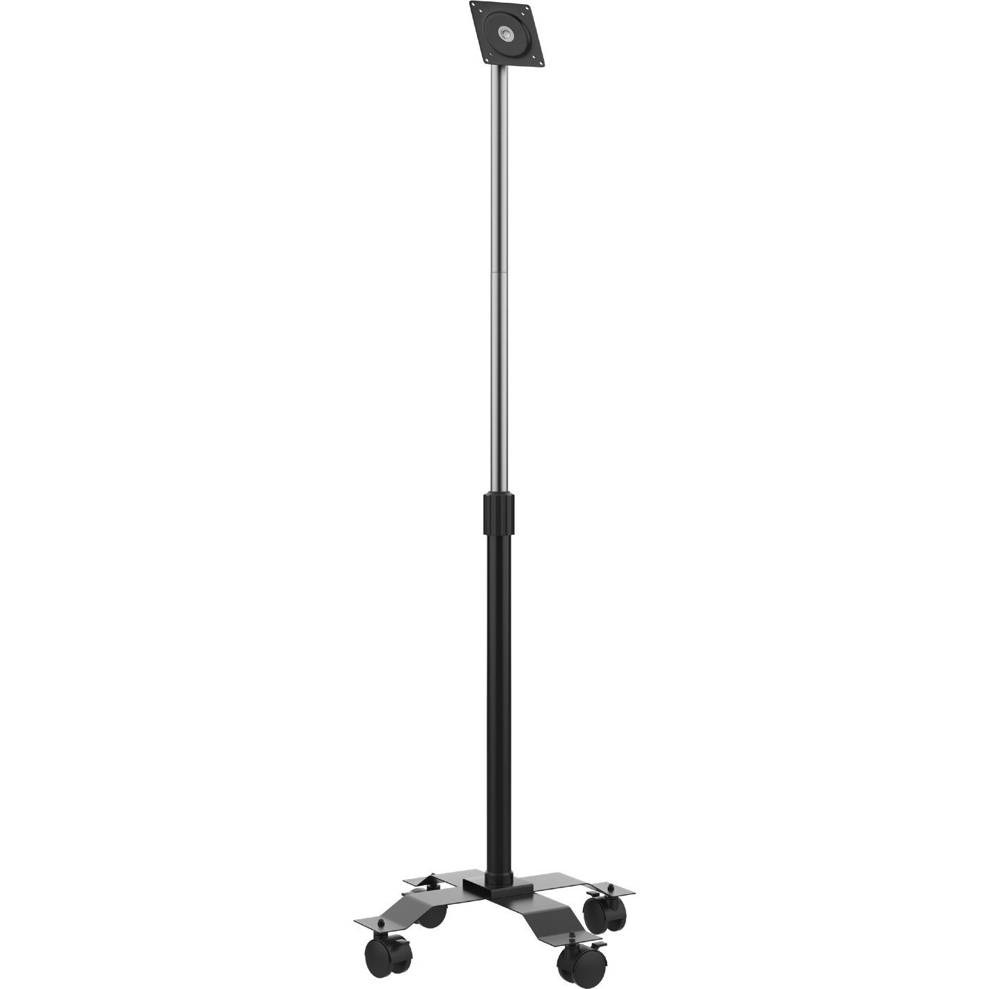 CTA Digital VESA-Compatible, Height-Adjustable Rolling Floor Stand With Wheels