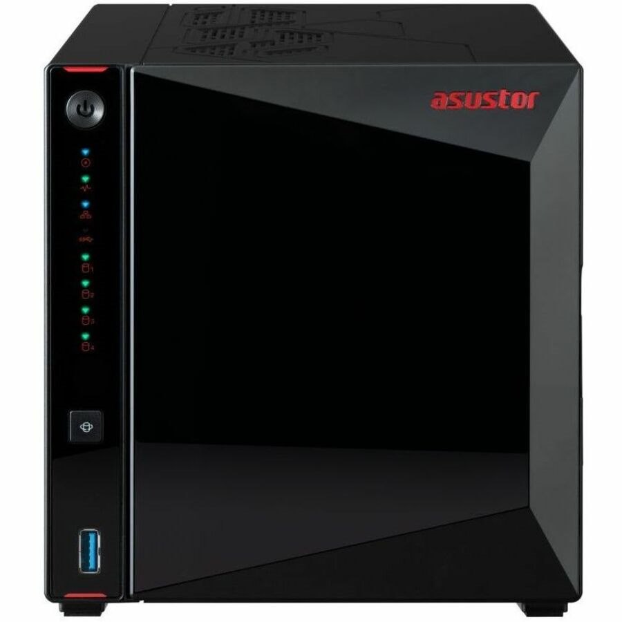 Asustor Nimbustor 4 Gen2 As5404t 4-Bay Flash Nas Intel Quad Core Upto 2.9 GHz 4GB Ram (16GB Max) 4X M.2 2X 2.5GbE 3X Usb 1xHDMI 3 Years Warranty Come With 4 Free Camera Licenses (44 Licenses Max)