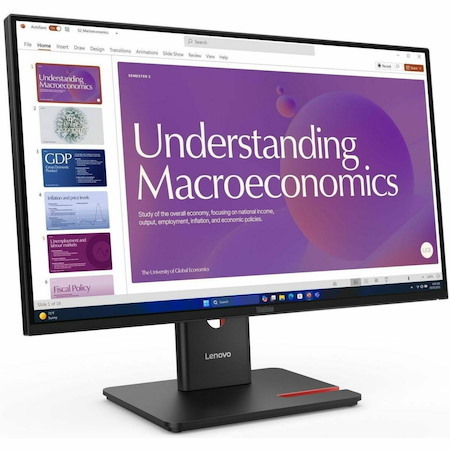 Lenovo ThinkVision T24D-40 24" Class Full HD LED Monitor - 16:9 - Eclipse Black
