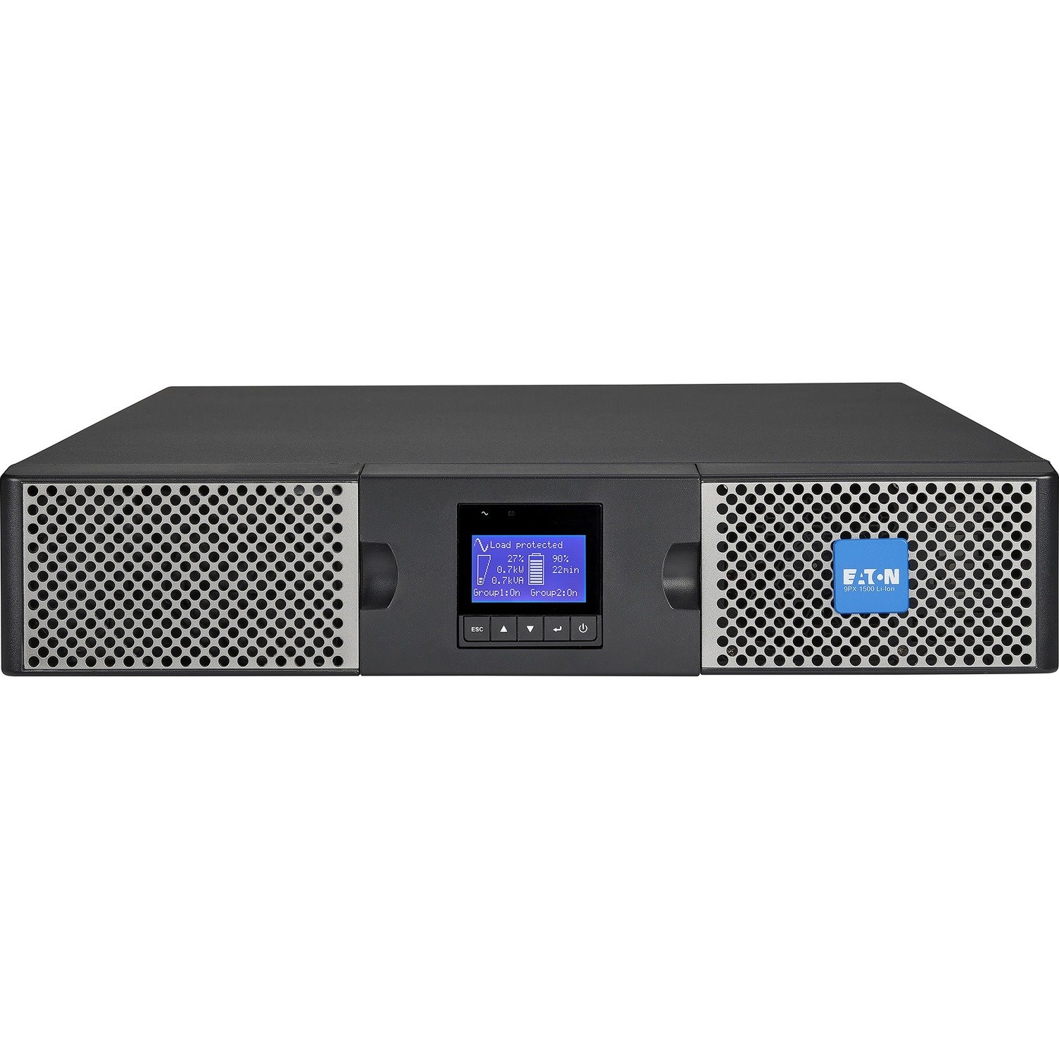 Eaton 9PX 1500VA 1350W 208V Online Double-Conversion UPS - C14 input, 8 C13, Outlets, Lithium-ion Battery, Cybersecure Network Card Option, 2U Rack/Tower