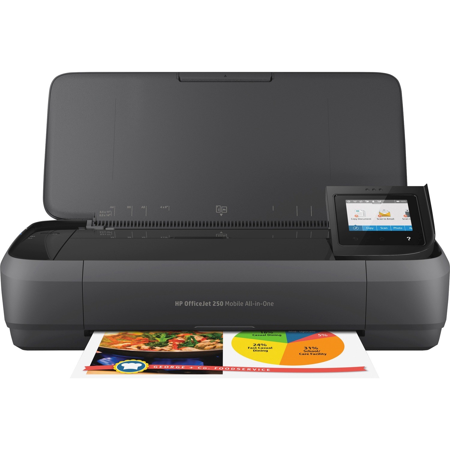 HP OFFICEJET 250 MOBILE AIO PRINTER, A4, 9PPM BLK, 3.6PPM CLR, 1YR