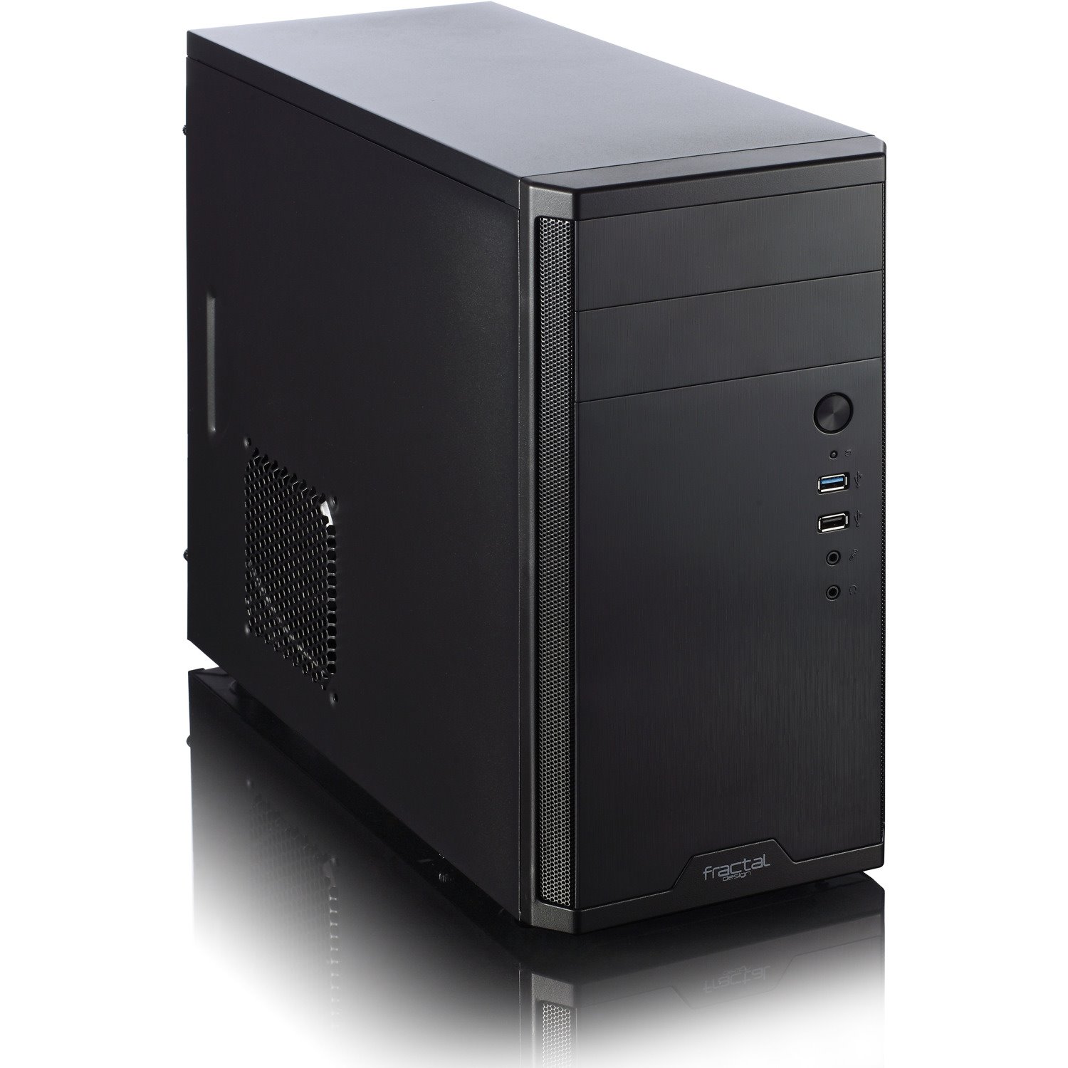 Fractal Design Core FD-CA-CORE-1100-BL Computer Case - Micro ATX, Mini ITX Motherboard Supported - Brushed Aluminium - Black