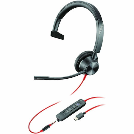 Poly Blackwire 3315 Wired On-ear, Over-the-head Mono Headset - Black