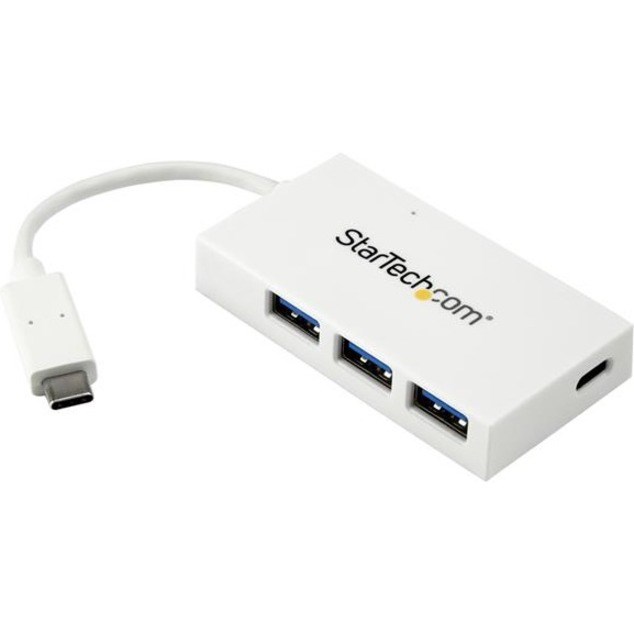 StarTech.com 4 Port USB C Hub with 1x USB-C & 3x USB-A (SuperSpeed 5Gbps) - USB Bus Powered - Portable/Laptop USB 3.0 Type-C Hub - White