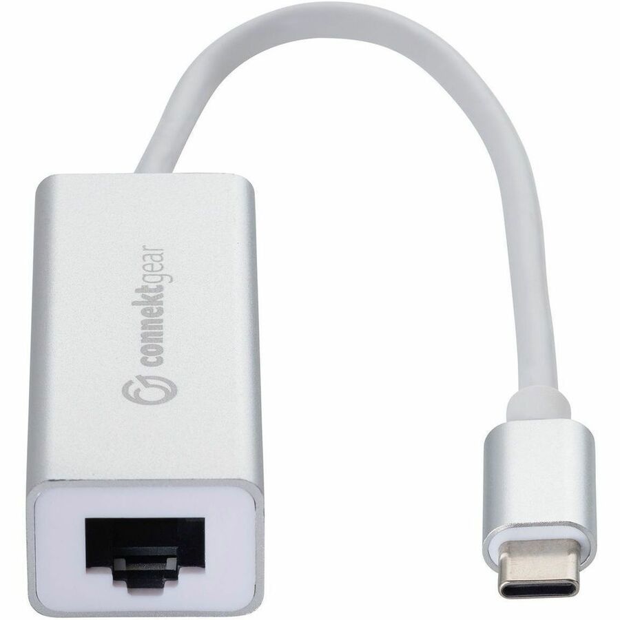 ConnektGear Gigabit Ethernet Adapter for Notebook, Tablet - Portable - White, Aluminum Silver