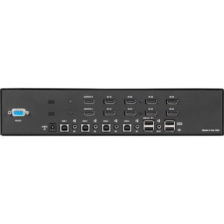 Black Box 4K60 HDMI Dual-Head KVM Switch - 4 Port
