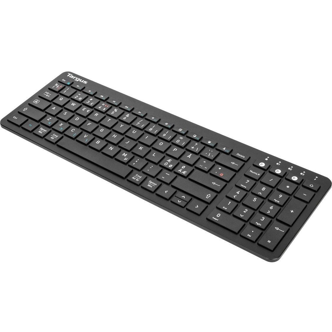Targus AKB863NO Keyboard - Wireless Connectivity - Nordic - QWERTY Layout - Black