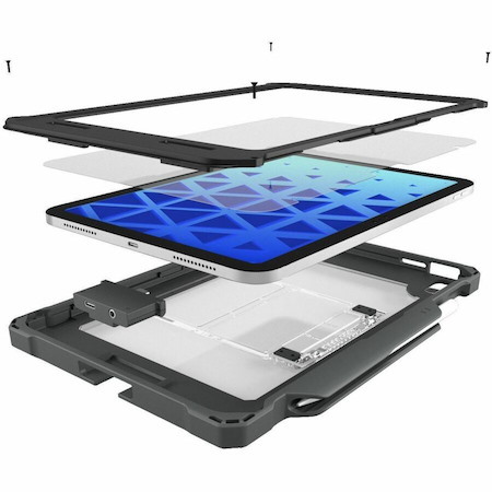 MAXCases Shield Extreme-X2 for iPad 10 10.9" w/3.5 mm Adapter and Tamper-Resistant Design (2022) (Black Bezel-Gray Case)