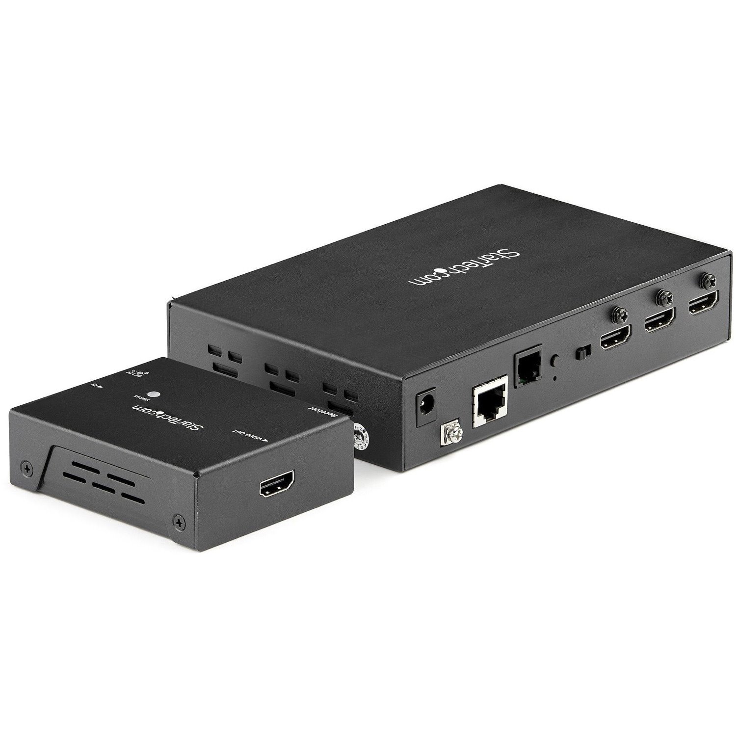 StarTech.com HDMI Extender over CAT6/5e with 3 Port Video Switch 4k 30Hz/115ft, 4K HDMI Switch Box, Video over HDBaseT with Auto Switcher