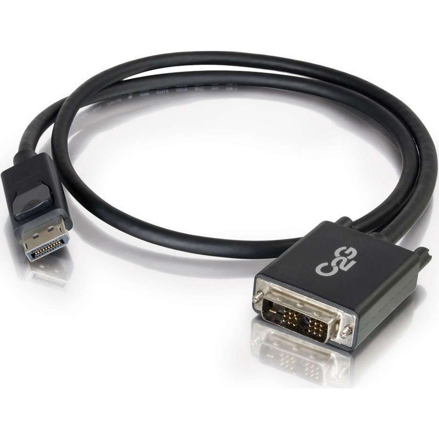 C2G 1M DisplayPort To Single Link Dvi-D Adapter Cable M/M - DP To Dvi - Black - DisplayPort Cable - Single Link - DisplayPort (M) To Dvi-D (M) - 1 M - Black