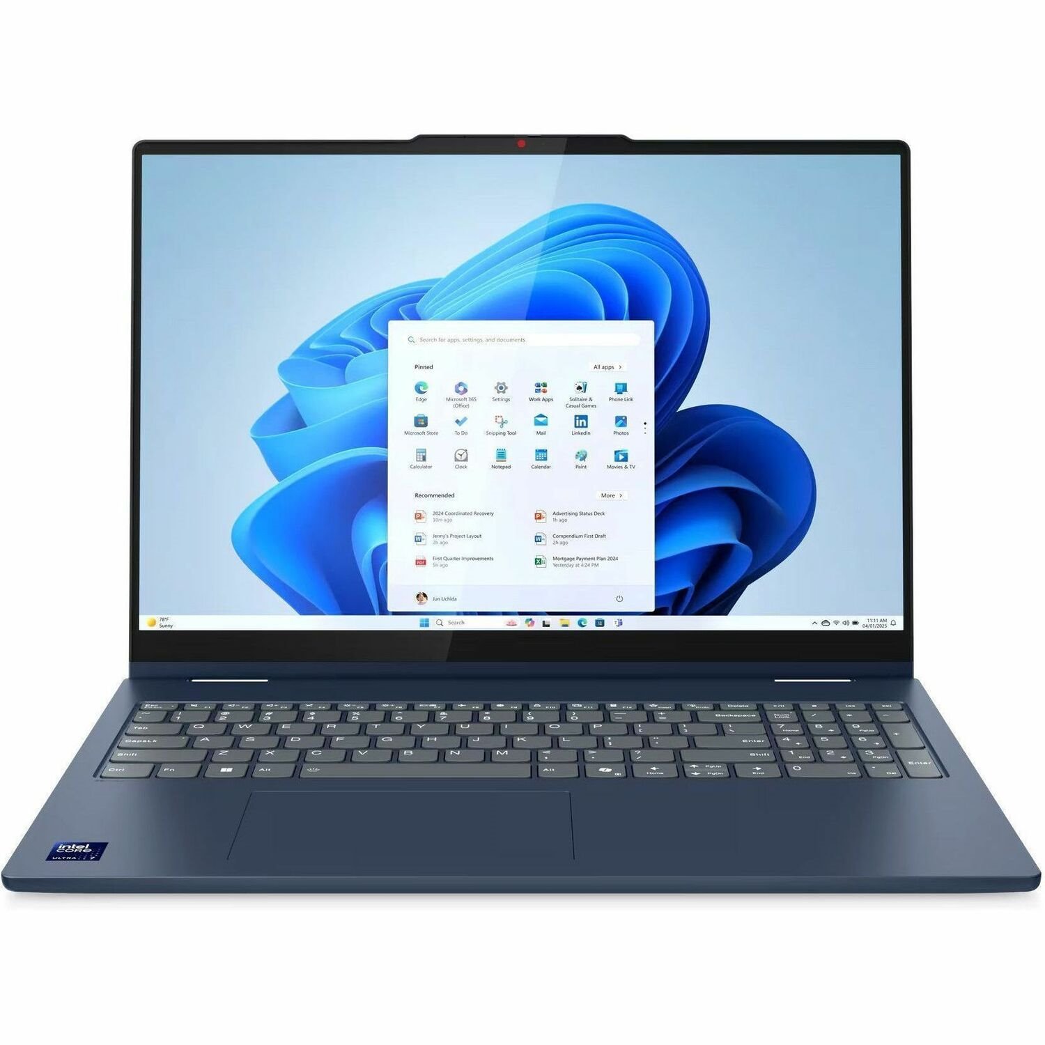 Lenovo IdeaPad 5 16IAL10 83KS001MUS 16" Touchscreen Convertible 2 in 1 Notebook - WUXGA - Intel Core Ultra 7 255U - 16 GB - 512 GB SSD - English (US) Keyboard - Cosmic Blue
