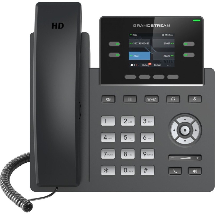 Grandstream GRP2612 IP Phone - Corded - Corded - Wall Mountable, Desktop