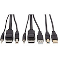 Eaton Tripp Lite Series DisplayPort KVM Cable Kit - DP, USB, 3.5 mm Audio (3xM/3xM) + USB (M/M), 4K, 4:4:4, 6 ft. (1.83 m), Black