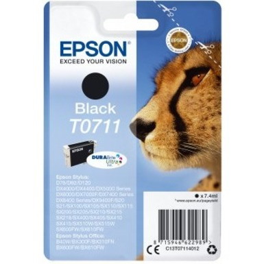 Epson DURABrite Ultra T0711 Inkjet Ink Cartridge - Black - 1 Pack