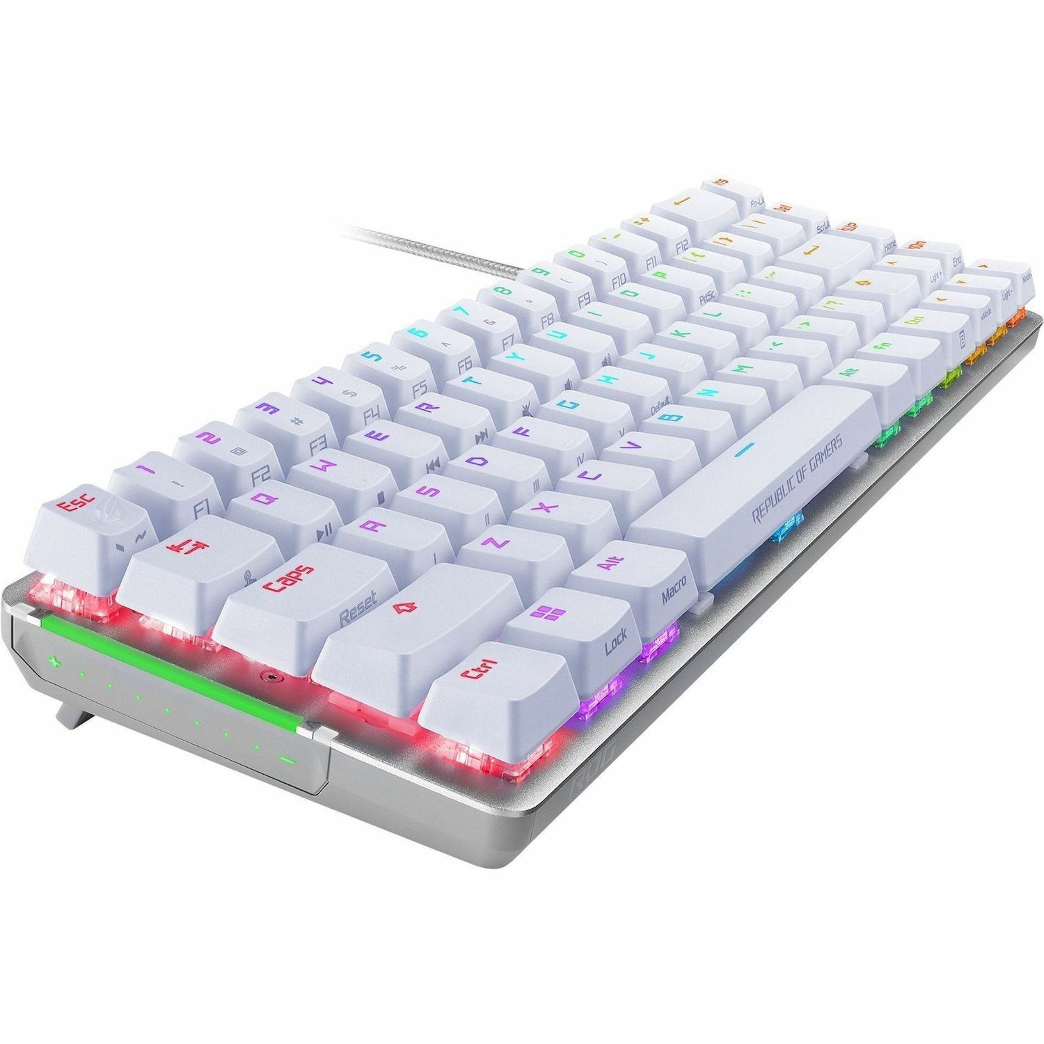 Asus ROG Falchion Ace Gaming Keyboard - Cable Connectivity - USB 2.0 Interface - RGB LED - Spanish - Moonlight White