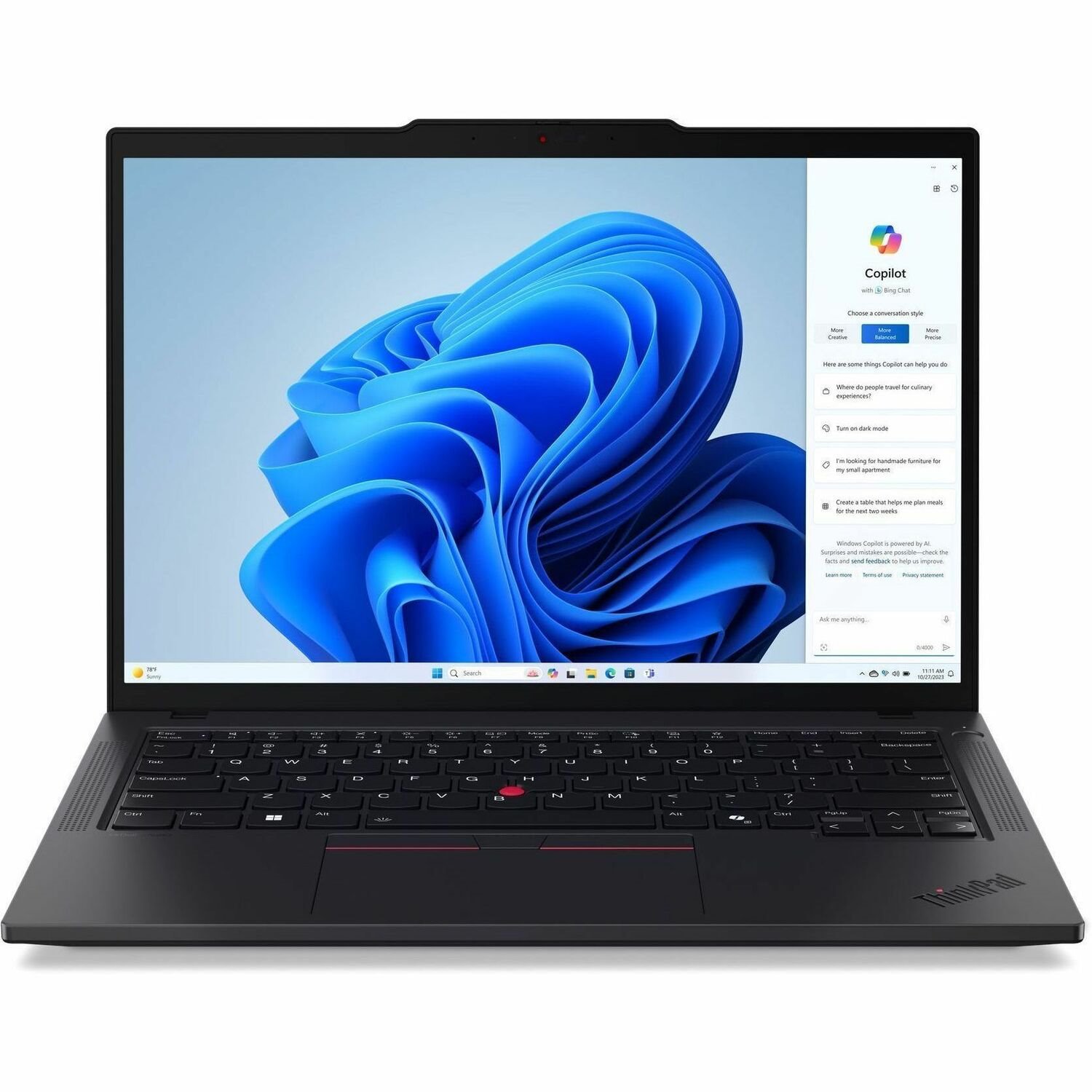 Lenovo ThinkPad T14 Gen 5 21ML00AXAU 14" Touchscreen Notebook - WUXGA - Intel Core Ultra 7 155U - 32 GB - 512 GB SSD - English Keyboard - Black