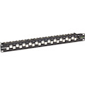 Black Box CAT6A Staggered Multimedia Patch Panel - 1U, Blank, 24-Port