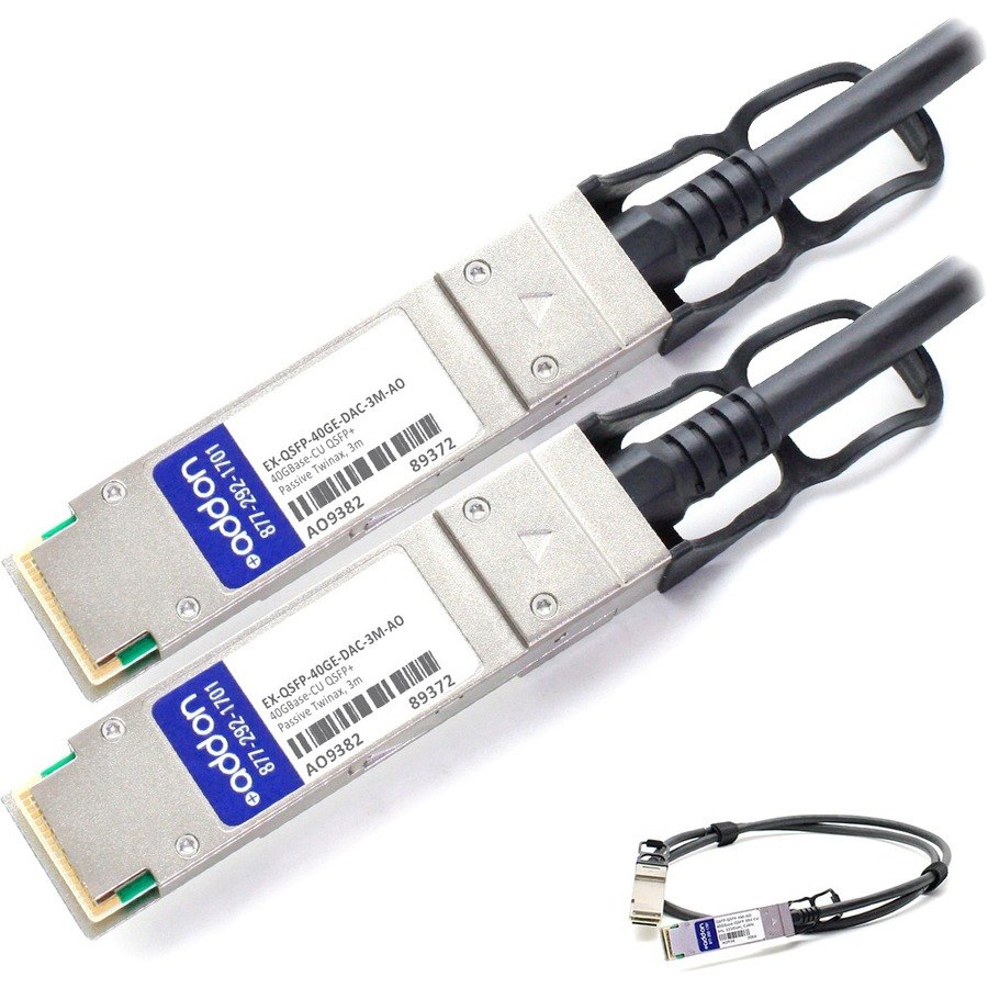 AddOn Juniper Networks&reg; EX-QSFP-40GE-DAC-3M Compatible TAA Compliant 40GBase-CU QSFP+ Direct Attach Cable (Passive Twinax, 3m)