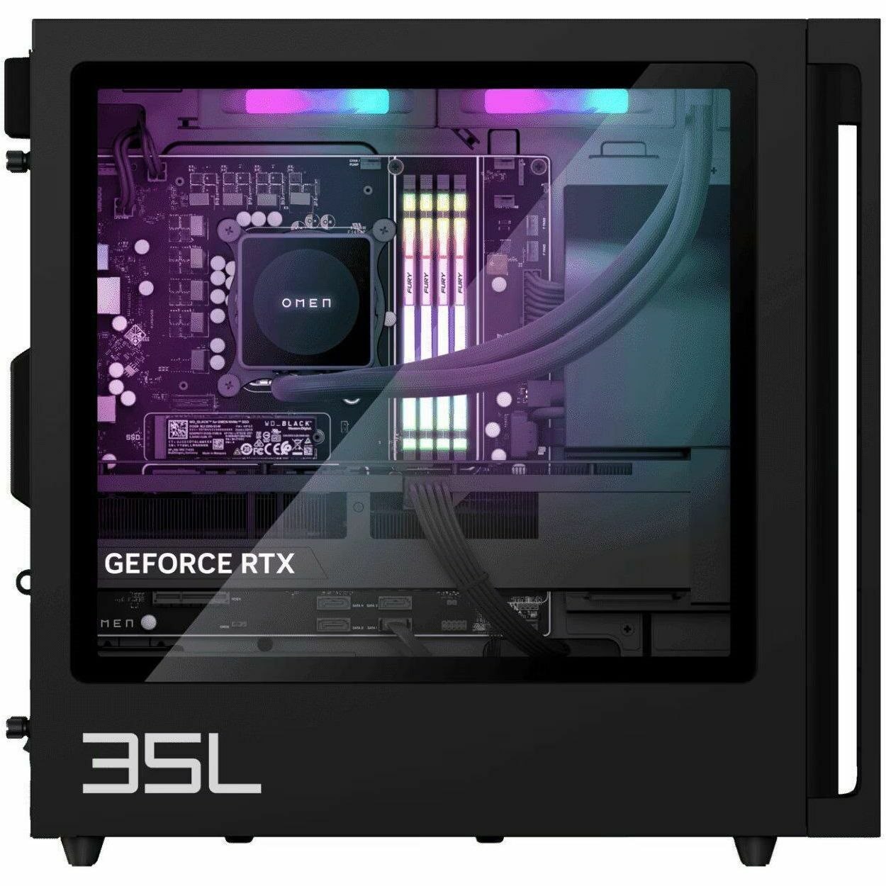 OMEN GT16-0000i GT16-0130a Gaming Desktop Computer - Intel Core i7 14th Gen i7-14700F - 32 GB - 2 TB SSD - Tower - Black, Clear