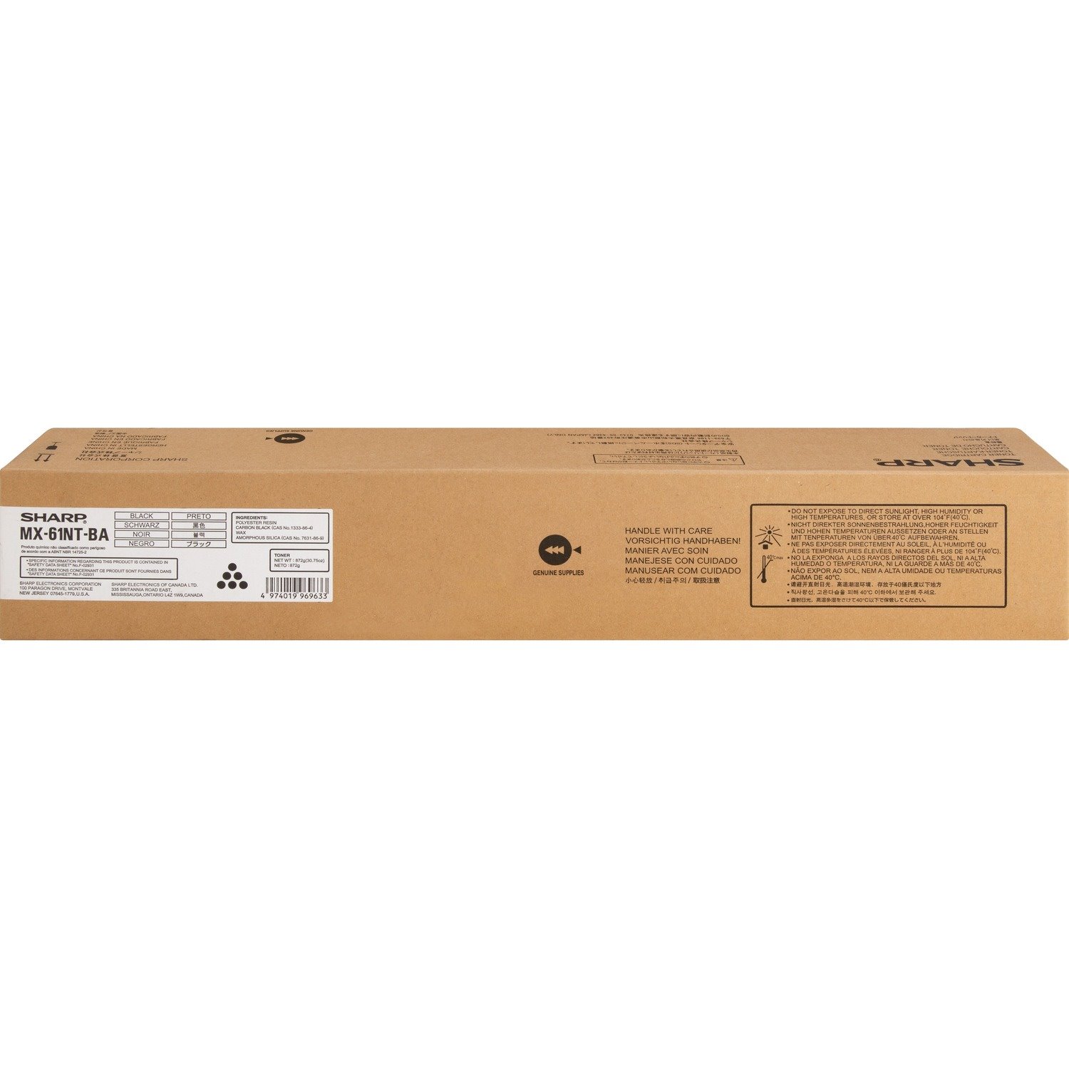 Sharp MX-61NT Original Laser Toner Cartridge - Black - 1 Each