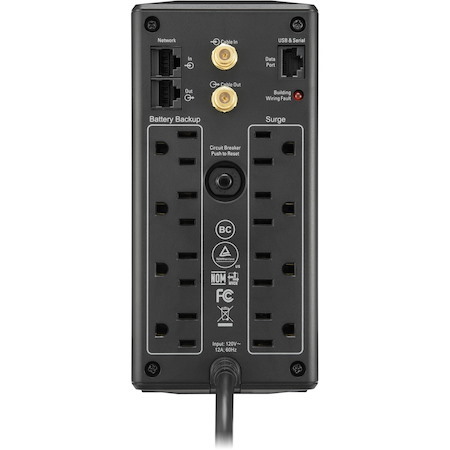 APC Back-UPS 850, Compact Tower, 850VA, 120V, AVR, LCD, 8 NEMA outlets (4 surge)