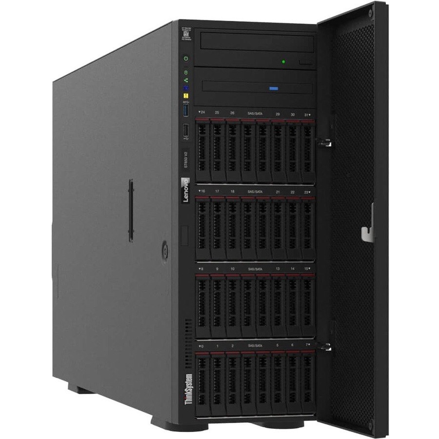 Lenovo ThinkSystem ST650 V2 7Z74A01UNA 4U Tower Server - 1 Xeon Silver 4309Y 2.80 GHz - 32 GB RAM - Serial ATA/600 Controller