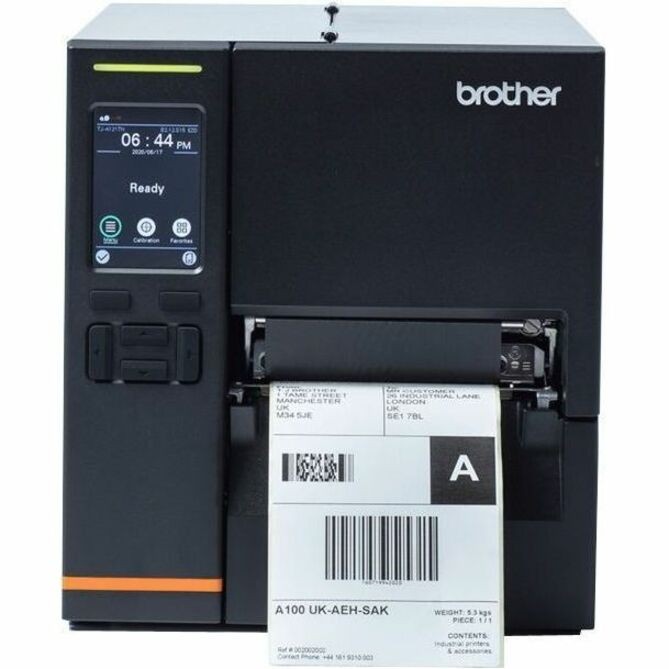 Brother TJ-4021TN Desktop, Industrial Direct Thermal/Thermal Transfer Printer - Monochrome - Label/Receipt Print - USB - USB Host - Serial - Black