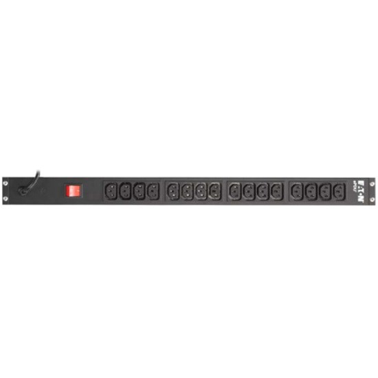 Eaton Basic rack PDU, 0U, C14 input, 1.44 kW max, 100-240V, 12A, 6 ft cord, Single-phase, Outlets: (16) C13