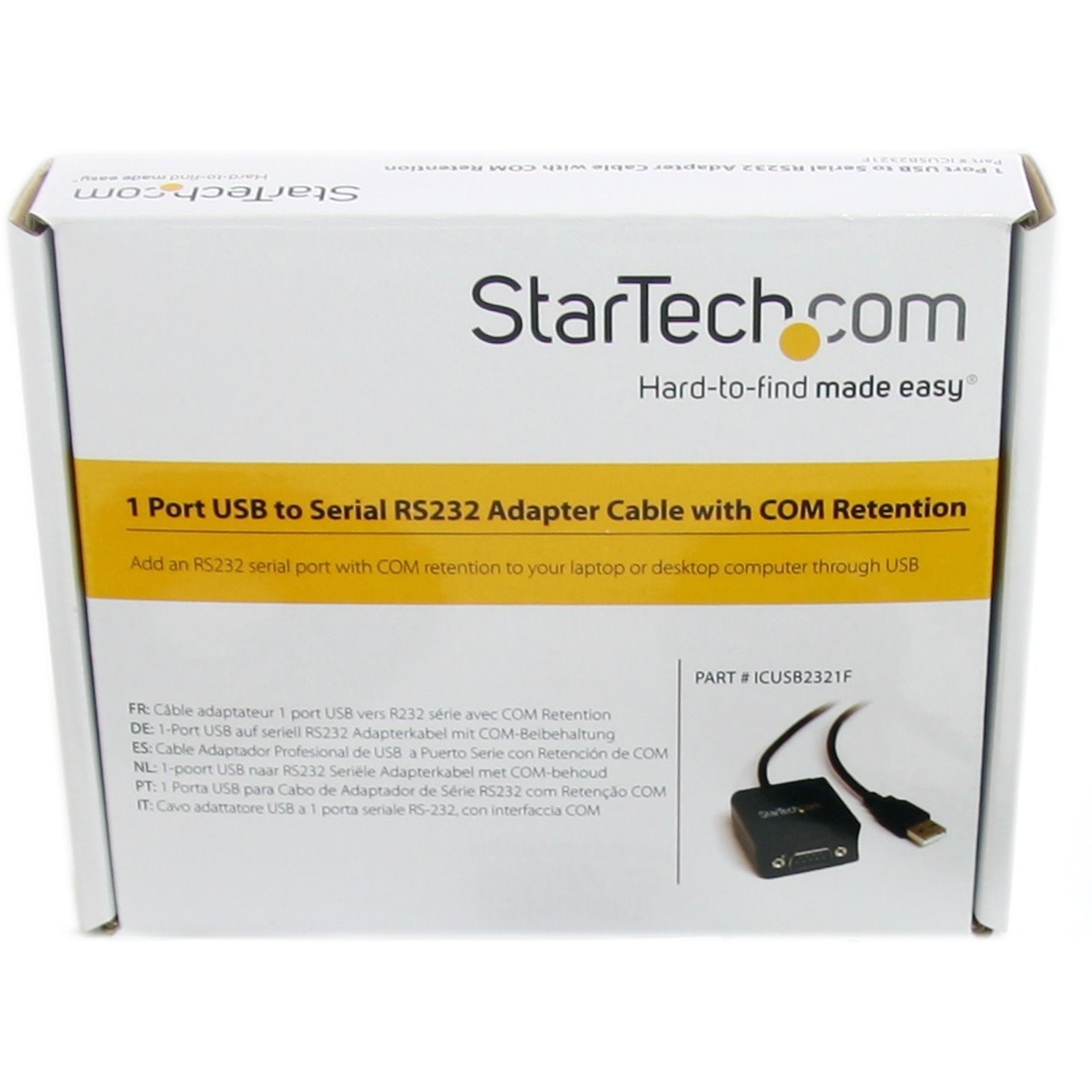 StarTech.com 1 Port FTDI USB to Serial RS232 Adapter Cable with COM Retention