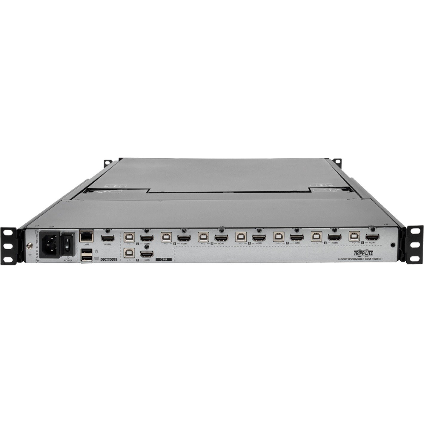 Tripp Lite by Eaton NetDirector 8-Port 1U Rack-Mount Console HDMI KVM Switch with 17 in. LCD and IP Remote Access, Dual Rail, TAA