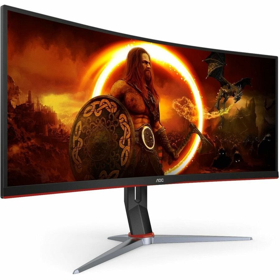 AOC CU34G2XP 34" Class UW-QHD Curved Screen Gaming LED Monitor - 21:9 - Black, Red