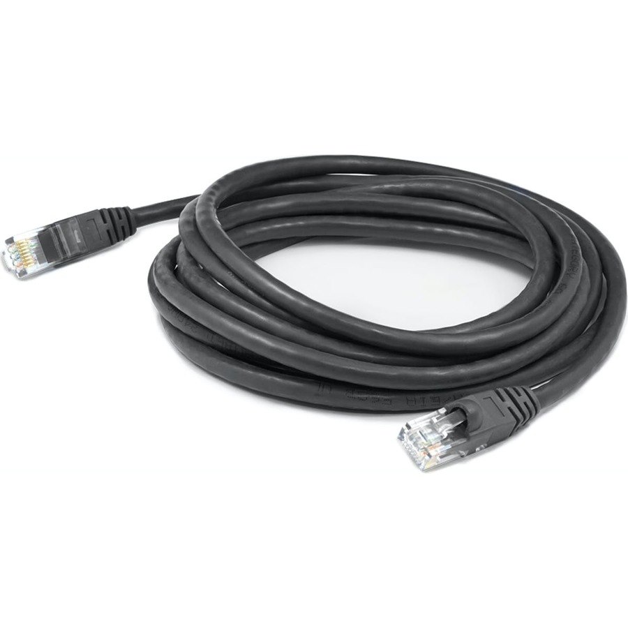 AddOn 8ft Black CAT 6A PVC Ethernet Cable Snagless Bubble Boot RJ-45 M/M