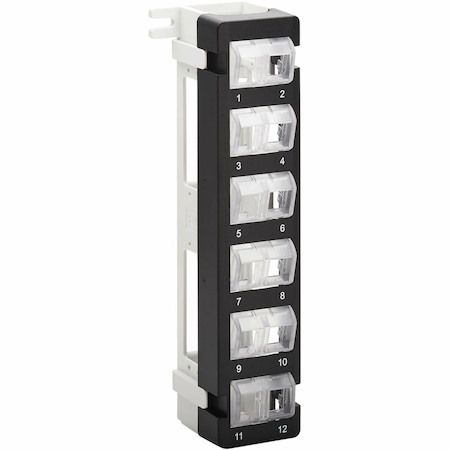 Eaton Tripp Lite Series 12-Port Wall-Mount Patch Panel for UTP Keystone Jacks, Rotatable Modules, TAA