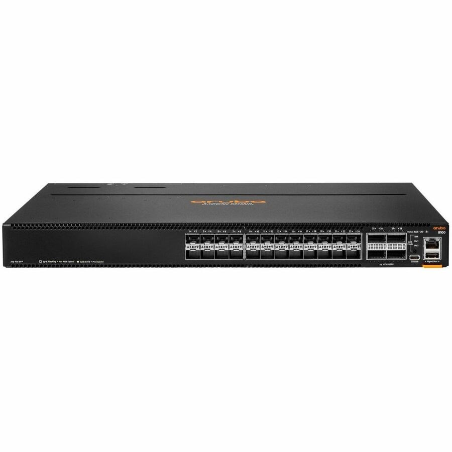 Aruba CX 8100 24XF4C Manageable Ethernet Switch - 10 Gigabit Ethernet, 100 Gigabit Ethernet - 10GBase-X, 100GBase-X, 40GBase-X, 1000Base-X
