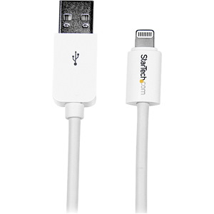 StarTech.com 2m (6ft) Long White AppleÂ&reg; 8-pin Lightning Connector to USB Cable for iPhone / iPod / iPad