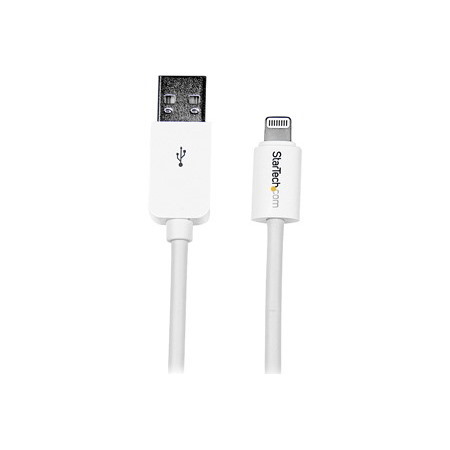 StarTech.com 2m (6ft) Long White Apple® 8-pin Lightning Connector to USB Cable for iPhone / iPod / iPad