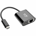 Eaton Tripp Lite Series USB-C to Gigabit Network Adapter with 60W USB-C PD Charging - Thunderbolt 3, Black