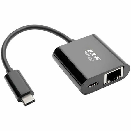 Eaton Tripp Lite Series USB-C to Gigabit Network Adapter with 60W USB-C PD Charging - Thunderbolt 3, Black