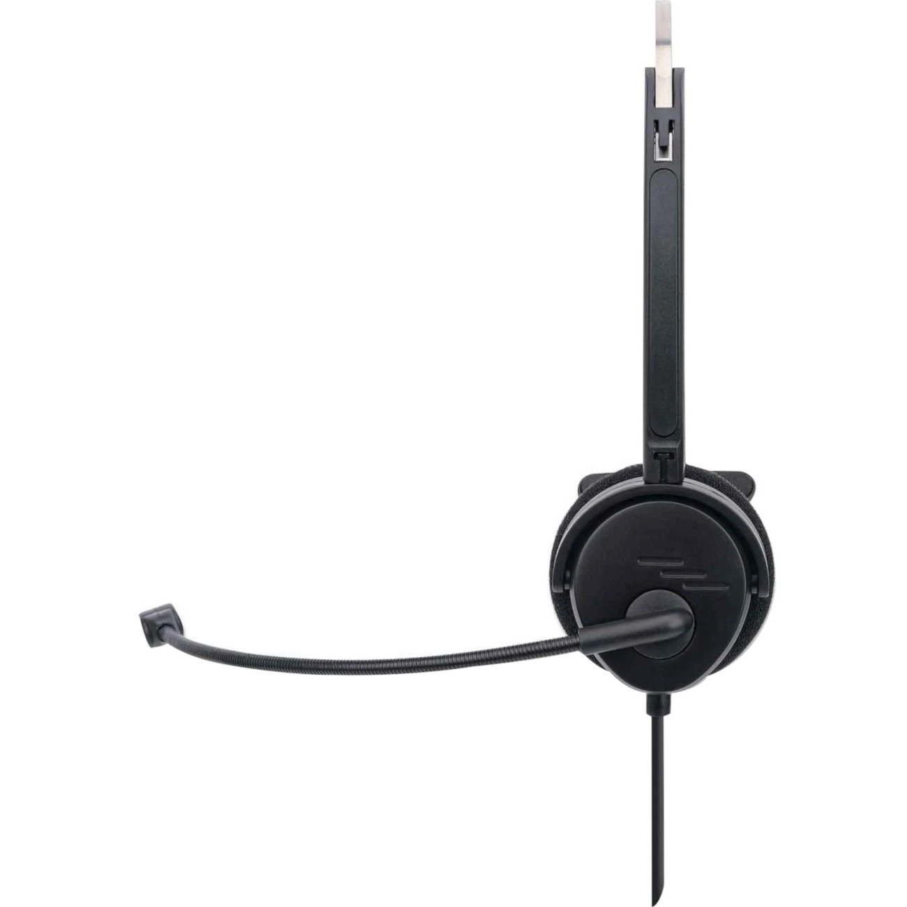 Manhattan Mono On-Ear Headset (USB), Microphone Boom (padded), Retail Box Packaging, Adjustable Headband, In-Line Volume Control, Ear Cushion, USB-A for both sound and mic use, cable 1.5m, Three Year Warranty