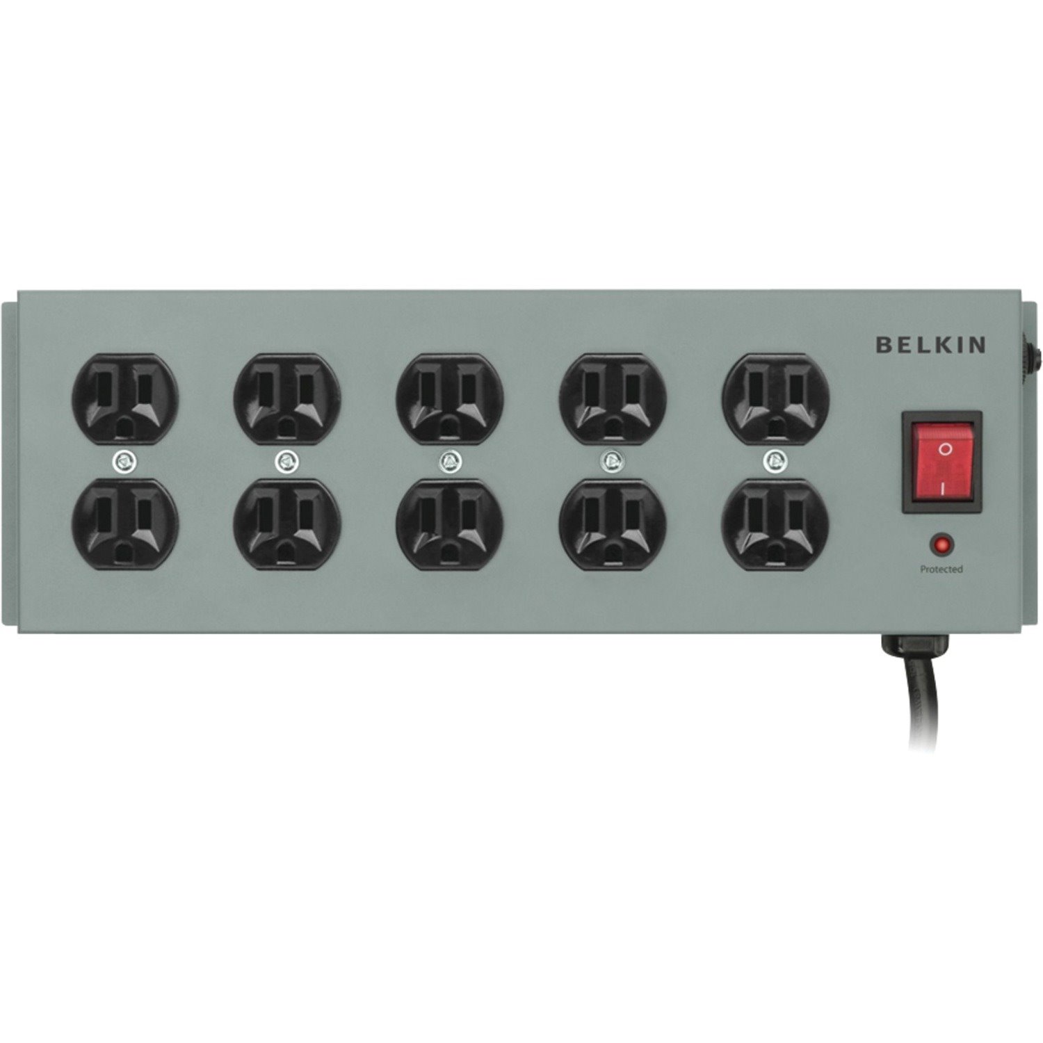 Belkin 10-Outlet Metal Surge Protector - 15ft Cord - Straight Plug - 885J - On-Off Switch - Green