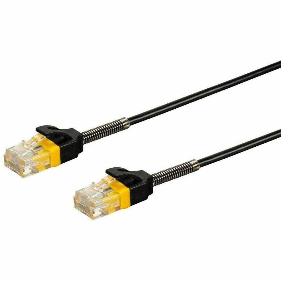 Monoprice Cat6 5FT Black Reinforced Patch Cable_ Utp_ 30Awg_ 550MHZ_ Pure Bare C