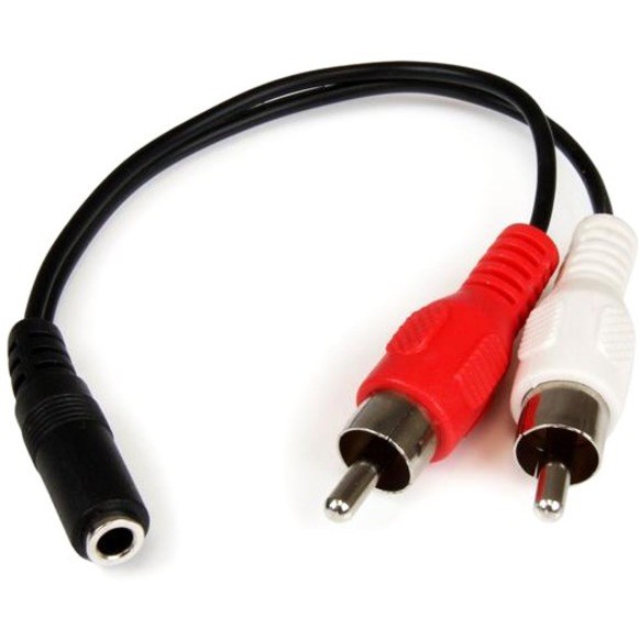 StarTech.com 6in Stereo Audio Cable - 3.5mm Female to 2x RCA Male