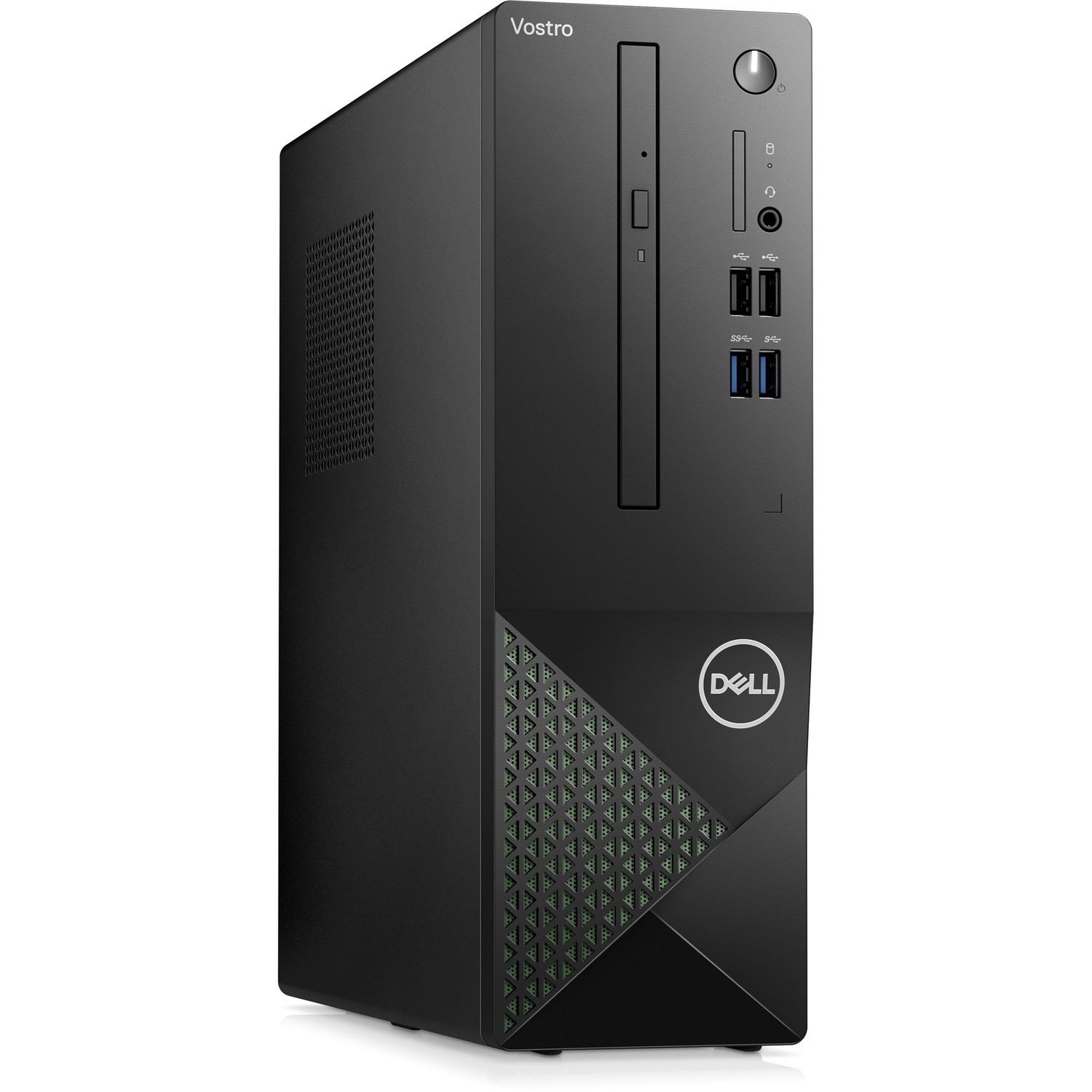 Dell Vostro 3000 3710 Desktop Computer - Intel Core i3 12th Gen i3-12100 Quad-core (4 Core) 3.30 GHz - 8 GB RAM DDR4 SDRAM - 256 GB M.2 PCI Express NVMe SSD - Small Form Factor - Black with Sage Green Mesh