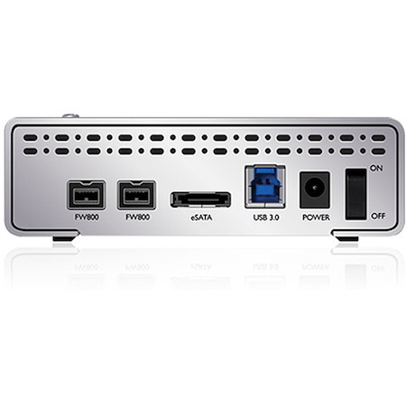 Sans Digital MobileSTOR MS1CT+ Drive Enclosure - FireWire/i.LINK 800, eSATA, USB 3.0 Host Interface External - Silver
