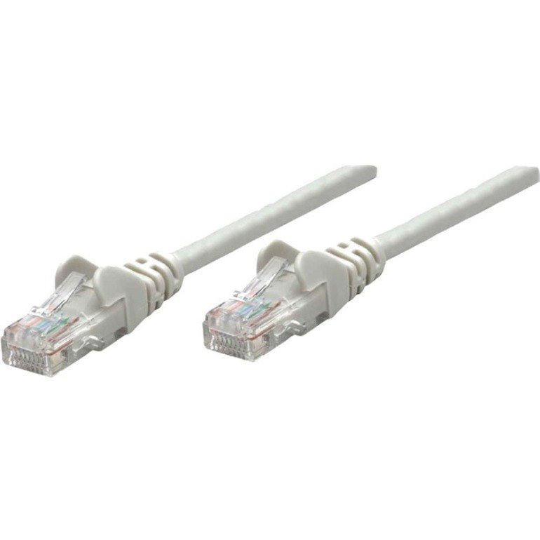 Intellinet Network Patch Cable, Cat6, 0.25m, Grey, Copper, U/UTP, PVC, RJ45, Gold Plated Contacts, Snagless, Booted, Polybag
