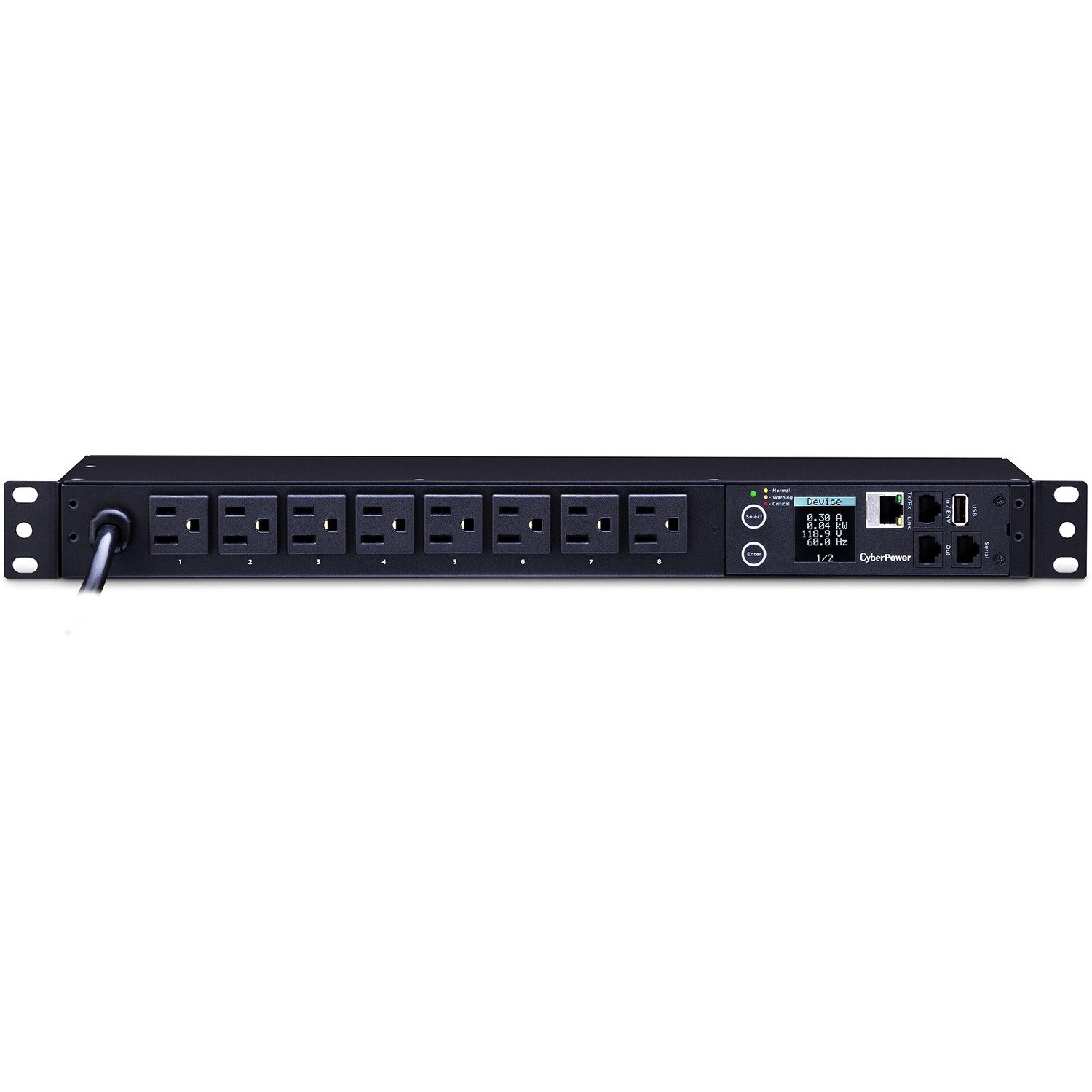 CyberPower PDU31001 Single Phase 100 - 120 VAC 15A Monitored PDU